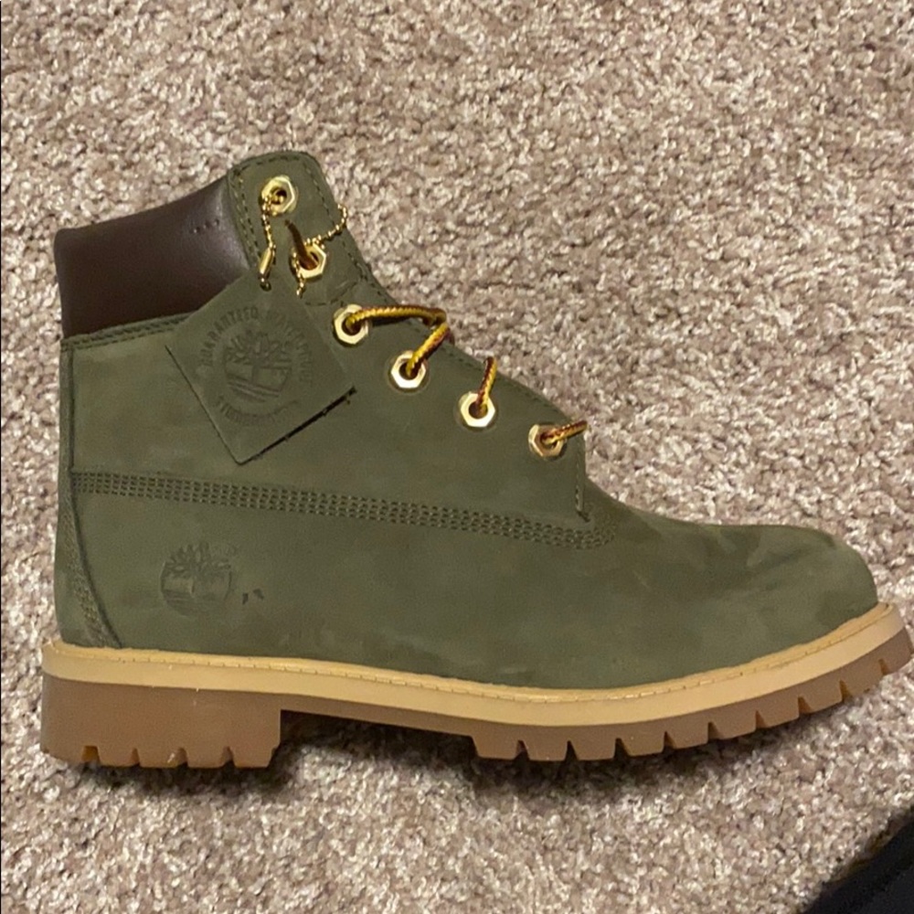 Green Timberland boots